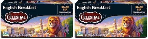 Celestial Seasonings Morning Thunder Black Tea, Caffeinated, 20 Tea Bags Box (Pack of 6)