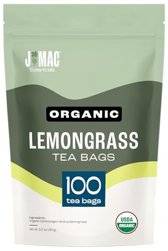 J Mac Botanicals, Organic Lemongrass Tea Bags (50 Count) - Certified by Organic Certifiers, Inc. - Quality Tea From Nile Valley, Egypt, Packaged in the USA