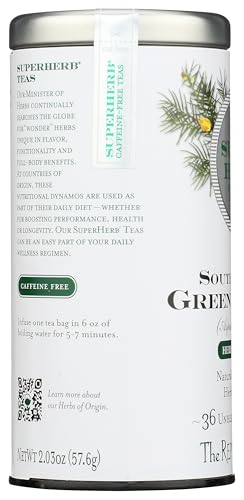 The Republic of Tea — Organic South African Green Rooibos SuperHerb Tea Tin, 36 Herbal Tea Bags, Naturally Caffeine-Free Herbs of Origin