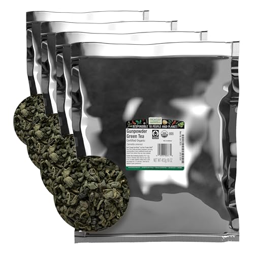 Frontier Co-op Organic Fairtrade Jasmine Green Tea, All Natural Loose Leaf Tea Leaves, Kosher | 16 Ounce (Pack of 1)