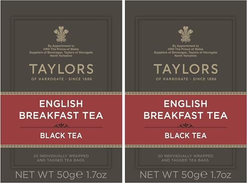 Taylors of Harrogate Spiced Christmas, Holiday Black Tea, Individually Wrapped Bags, 20 Count (Pack of 6), Deep, Festive and Spiced, Caffeinated, Enjoy Hot or Iced, 120 Teabags