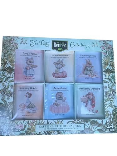 limited edition Tea Party Collection by tea co benner, 24 tea bags of caffeine free herbal tea