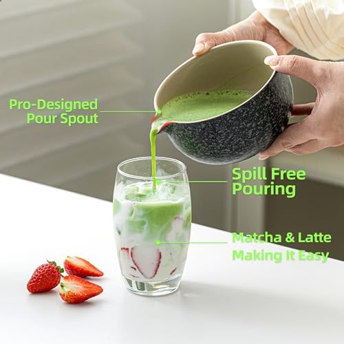 Teanagoo Matcha Whisk Set Black,7 Pcs Matcha Set,Matcha Kit for Ceremony,Tradition Tea Set for Making Breakfast/Latte