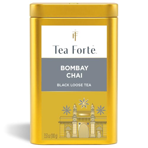 Tea Forte Pumpkin Spice Premium Loose Leaf Caffeinated Black Tea Blend Canister, Makes 35-50 Cups