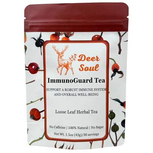 Deer Soul Red Rooibos Herbal Tea | Earthy Loose Leaf Rooibos Tea, Caffeine Free Botanical Brew, 1.5 oz
