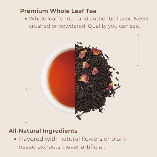 Valentine's Day Tea Gift, Love Is Brewing Tea Sampler by TEASAYS, Premium Whole Leaf Tea Bags with Love Messages, Romantic Gift for Her, Him, Girlfriend, Boyfriend, Wife, Husband, Partner