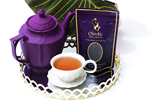 Chixotic Kenyan Purple Tea Loose Leaf, Low Caffeine Alternative to Coffee and Stronger Teas, Whole Leaf Tea, Antioxidant-Rich, Smooth Non-Bitter Taste, 60g