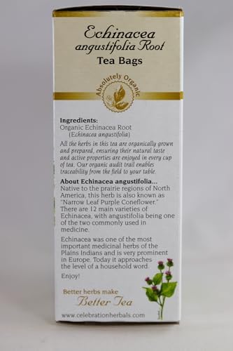 Celebration HERBALS Echinacea ANG Herb Tea Organic 24 Bag, 0.02 Pound