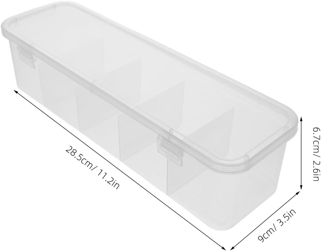 Tea Bag Organizer Box with Lid Multi-Grid Tea Bag Holder and Sugar Packet Organizer for Counter Compact Storage Box for Kitchen Coffee Station Office Bar 11.22 X 3.54 X 2.63 in