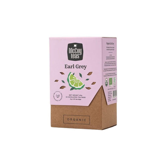 McCoy Teas Organic Earl Grey Tea Bags Black Tea Bags Ceylon Tea with Bergamot for Clarity and Relaxation with Premium Tea from Sri Lanka, 20 Bags (Pack of 01)