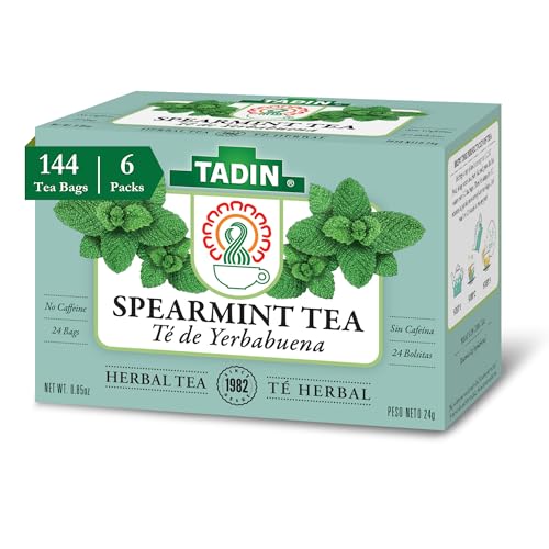 Tadin Lemongrass Herbal Tea, Caffeine Free, 24 Tea Bags Per Box, Pack of 6
