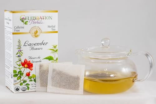 CELEBRATION HERBALS Lavender Flowers Tea Organic 24 Bag, 0.60 Ounce