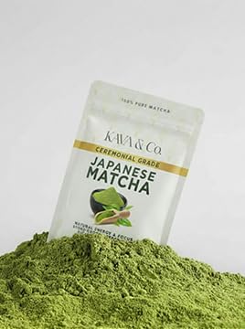 Kava and Co Ceremonial Matcha - Premium Japanese Green Tea - Authentic Stone Ground Matcha Powder - Shade Grown Leaves for Natural Energy - Jitter Free Antioxidant Superfood for Lattes and Smoothies