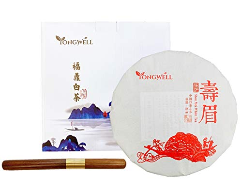 2016 Premium Shou Mei Spring Harvested White Tea Cake 350g (12.3oz), Free Tea Knife, Beautiful Gift Packaging