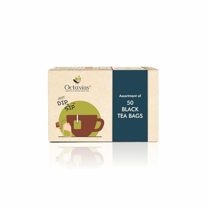 Octavius Assorted Black Tea Sampler Pack | 3 Flavours | 50 Tea Bags x 2 Packs | Premium Indian Teas – Darjeeling, English Breakfast, Indian Masala Chai