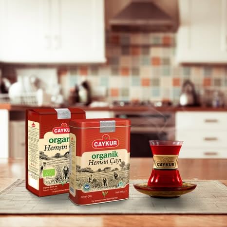 ÇAYKUR Organic Hemsin Black Tea, Premium Certified Turkish Loose Leaf Tea, Natural, Additive-Free, Grown in the Hemsin Organic Farming Basin 400gr / 14.1 oz