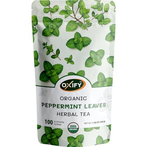 Oxify Organic Turmeric Root Herbal Tea - 100 Eco Friendly Tea Bags (100 Tea Bags, Turmeric)