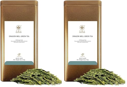 TIAN HU SHAN Jasmine Dragon Pearls Green Tea Loose Leaf 4 Ounce (Pack of 4) 114g*4tins