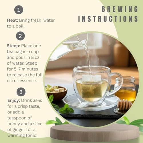 Organic Lemongrass Tea Bags - 40 Natural Corn Fiber Sachets - for Hot or Cold Drinks - Caffeine Free