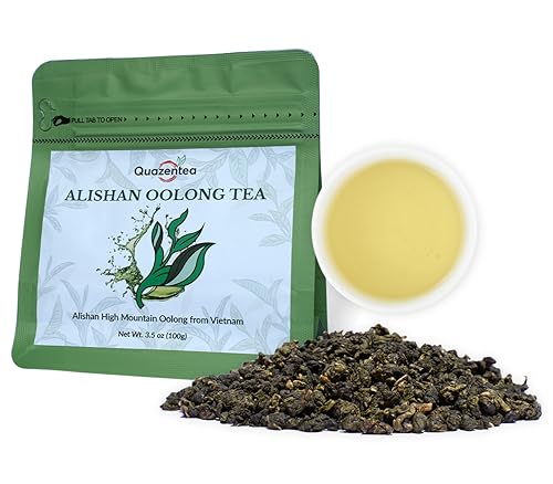 QuaZenTea GABA Oolong Tea Loose Leaf 3.5oz (100g) – Vietnamese High Mountain Oolong, Smooth & Mellow with Roasted Fruit Aroma and Sweet Finish – Gabba Wu Long Tea for Natural Calm Focus & Relaxation, Coffee Alternative