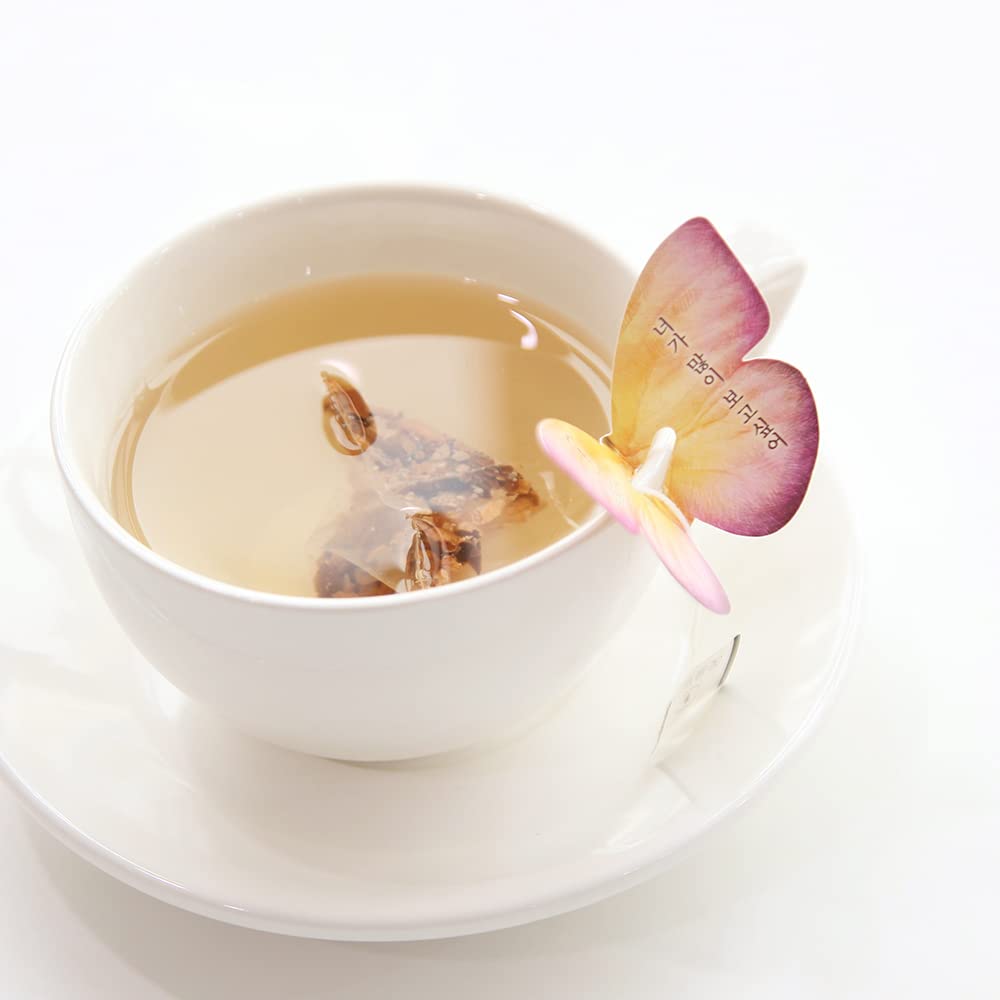 KKOKDAM Magnolia Butterfly Tea Bags – 10 Fancy Decaf Loose Leaf Teas for Iced or Hot Drinks – Elegant Korean Gifts for Women - Perfect as Tea Gifts & Womens Tea Gift Set