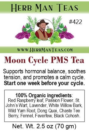 Moon Cycle Herbal TEA — Organic Herbal Blend with Natural, Organic, Non-GMO Made by Master Herbalist Khabir