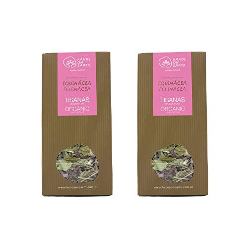 Hands on Earth Organic Echinacea Tea 2x25g (0.88oz) / Loose Leaves/Serves 48 Cups (Pack of 2)