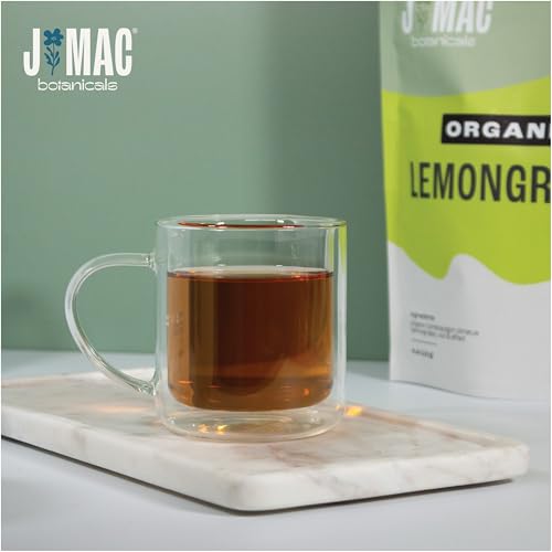 J MAC BOTANICALS Organic Lemon Grass (8 oz bag) Certified USDA Organic, Cut & Sifted Dried Lemongrass tea from Egypt, Packaged in the USA