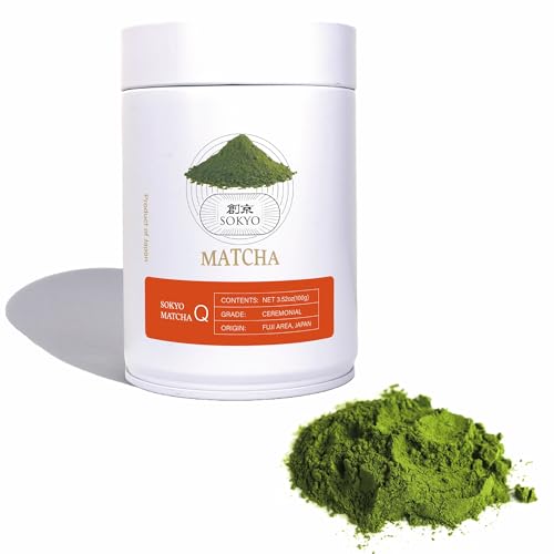 SOKYO ceremonial matcha powder series powdered green tea Japanese matcha (3.52oz / 100g, Shizuoka Ceremonial S)