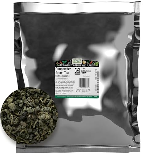 Frontier Co-op Organic Fairtrade Jasmine Green Tea, All Natural Loose Leaf Tea Leaves, Kosher | 16 Ounce (Pack of 1)