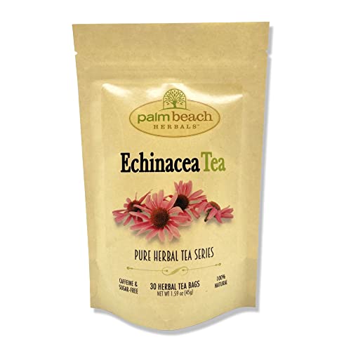 Palm Beach Medicinal Herbs - Echinacea Tea - Pure Herbal Tea Series, 30ct