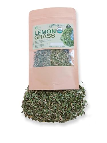Dried Lemon Grass Cut 1oz/28g USDA Organic Fresh And Pure Premium Grade Dried Lemon Grass Cut, Lemongrass Harvested From Ceylon Sri Lanka