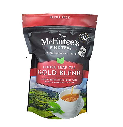 McEntee's Irish Loose Leaf Gold Blend Tea - (Pack of 2) - 250g Refill Bag - Expertly blended in Ireland to give that perfect cup of tea. A traditional Irish blend (Assam and Kenyan).