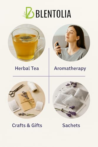 Blentolia Lavender Tea Bags – 30 Count – Caffeine-Free Herbal Tea – Dried Lavender Flower Infusion for Relaxation, Sleep & Aromatherapy