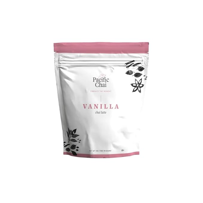 Pacific Chai Instant Powdered Chai Mix, Vanilla Chai Flavor, 48 Ounce Canisters Each (Pack of 3)