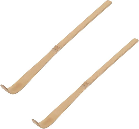 2Pcs Japanese Bamboo Matcha Scoop - 18cm Brown Traditional Tea Ceremony Spoon for Matcha and Coffee, Durable Eco-Friendly Espresso Accessories
