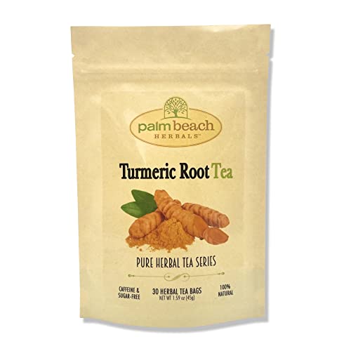 Palm Beach Medicinal Herbs - Turmeric Root Tea - Pure Herbal Tea Series, 30ct