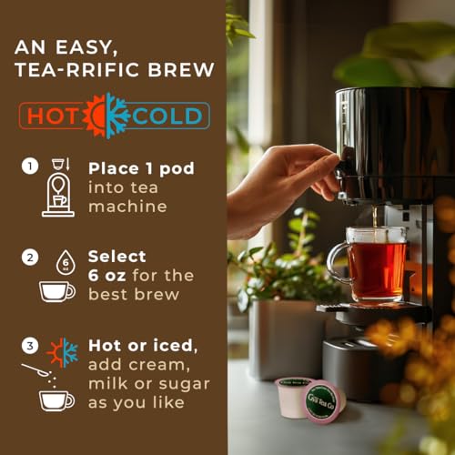 Gya Tea Co English Breakfast Tea Gift Set (16 ct) - High Caffeine Wellness Tea Pod Rich in Vitamin D, D3 for Refresh & Energy