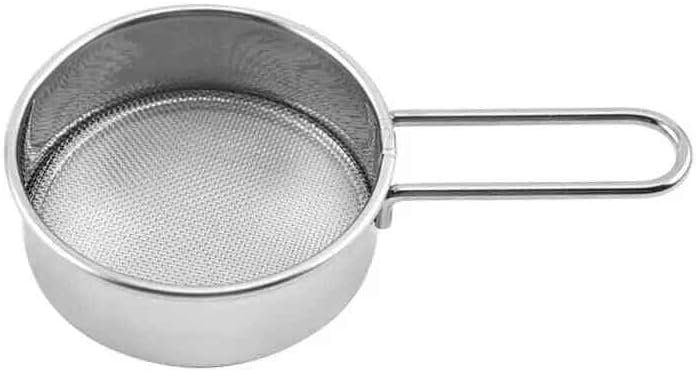 1Pc Sliver Flour Sifter, Stainless Steel Fine Mesh Long Handle Strainer