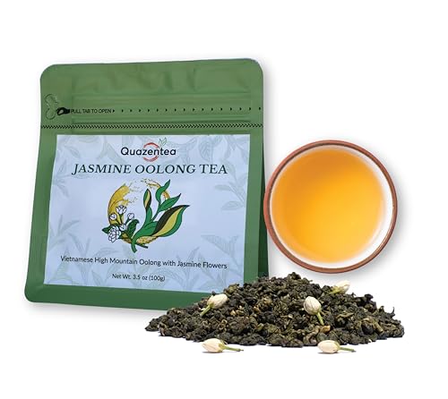QuaZenTea GABA Oolong Tea Loose Leaf 3.5oz (100g) – Vietnamese High Mountain Oolong, Smooth & Mellow with Roasted Fruit Aroma and Sweet Finish – Gabba Wu Long Tea for Natural Calm Focus & Relaxation, Coffee Alternative