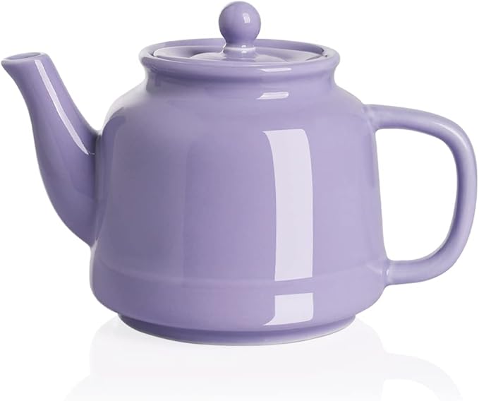 Sweejar 35 oz Porcelain Tea Pot, Teapot with Removable 18/8 Stainless Steel Infuser, Microwave & Dishwasher Safe Tea Maker