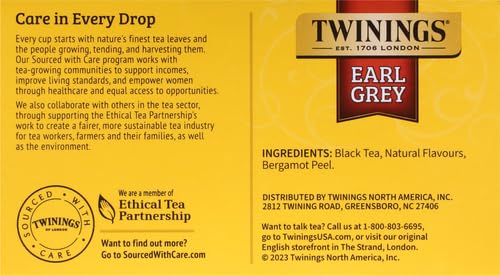 Twinings Earl Grey Black Tea, 50 ct