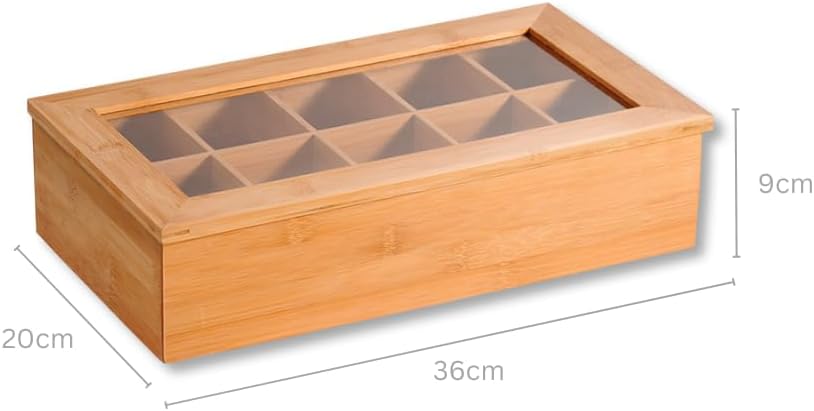 Kesper 5890113 Tea Box 36 x 20 x 9 cm, Bamboo, Brown