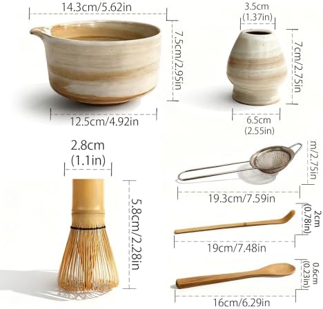 Matcha whisk set components