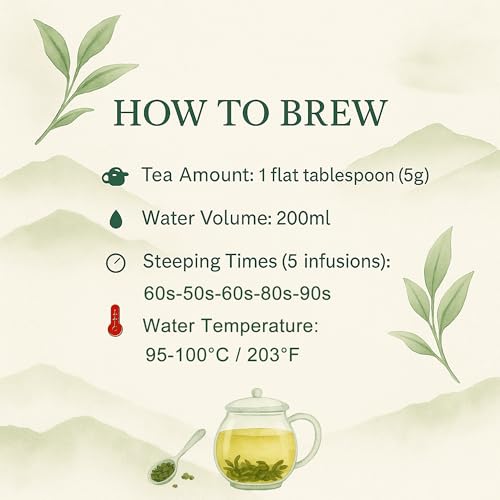 Teacrave, Qilai High Mountain Oolong Tea Loose Leaf 57g (2 OZ) | Taiwan Oolong Tea | Loose Leaf Tea