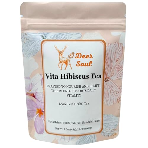Deer Soul Red Rooibos Herbal Tea | Earthy Loose Leaf Rooibos Tea, Caffeine Free Botanical Brew, 1.5 oz