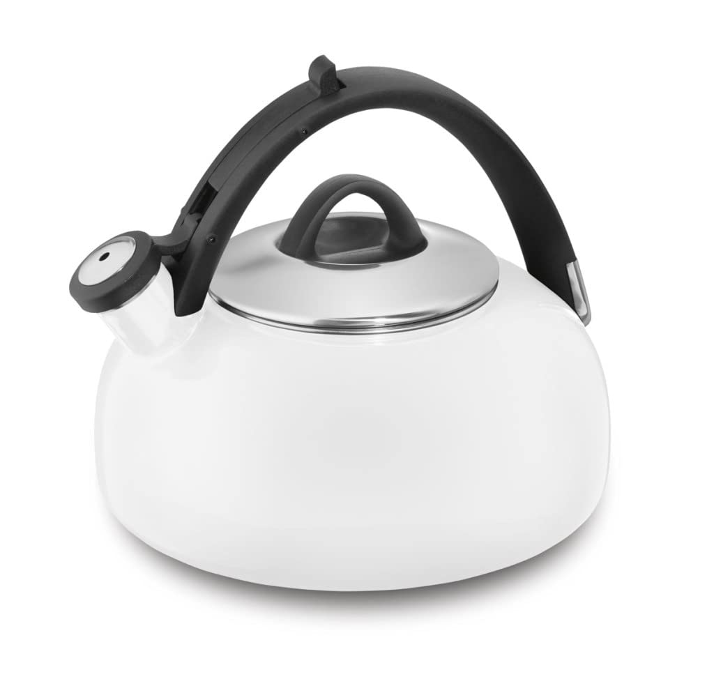 Cuisinart CTK-EOS2W Peak 2-Quart Teakettle, Make 2-Quarts of Boiling Water in this Classic Tea Kettle, Whistle Sound to