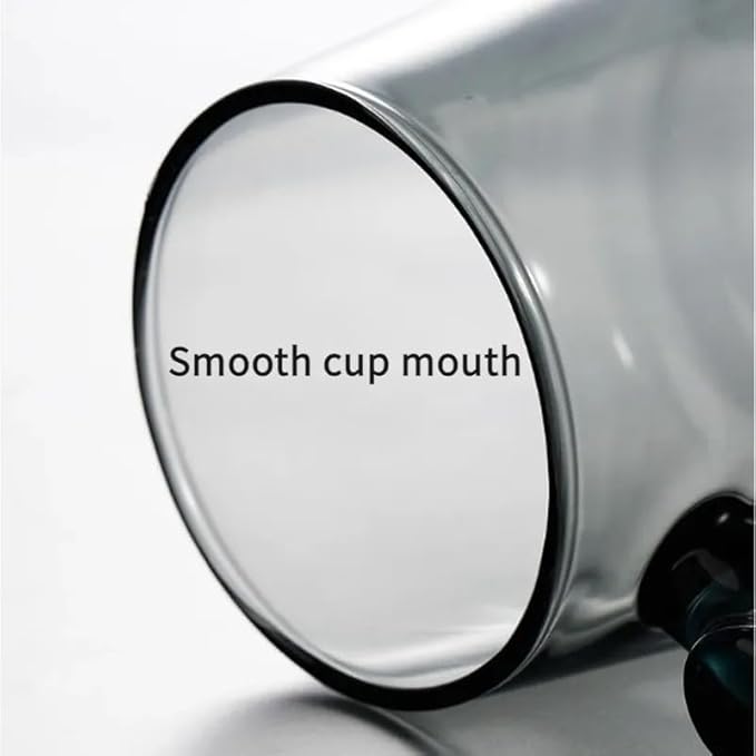 SHUWEICAO-Glass Tea Cup with Infuser and Lid, 17oz/500ml Hand-blown Borosilicate Glass Tea Mugs for Loose Leaf Tea. Gifts for Men(Classic)