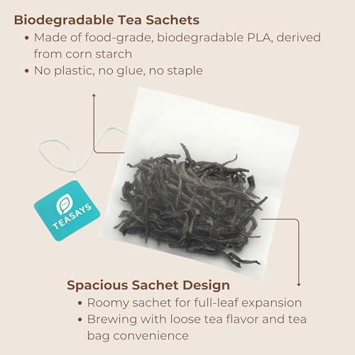 Valentine's Day Tea Gift, Love Is Brewing Tea Sampler by TEASAYS, Premium Whole Leaf Tea Bags with Love Messages, Romantic Gift for Her, Him, Girlfriend, Boyfriend, Wife, Husband, Partner