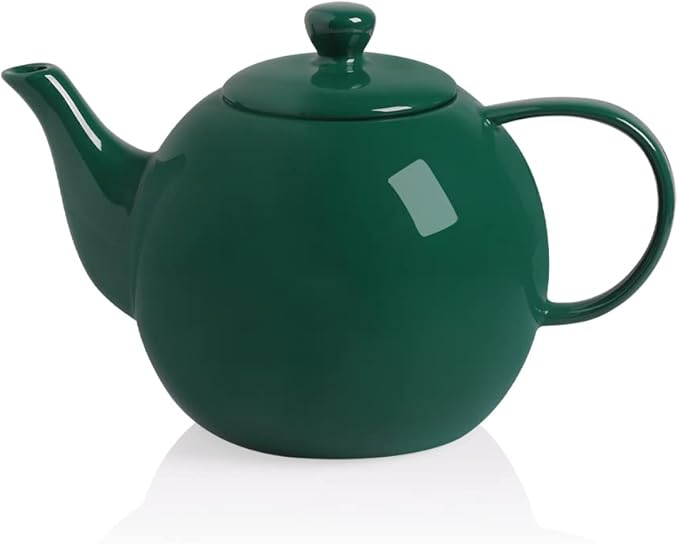 Sweejar Porcelain Teapot with Removable Stainless Steel Infuser,Microwave & Dishwasher Safe Tea Pots